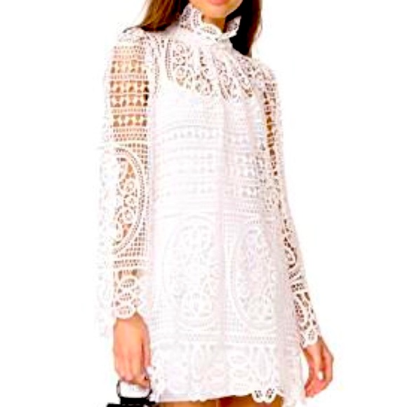 Stone Cold Fox x Free People Vaughn Sm White Allover Lace Mini Dress USA - Picture 9 of 15